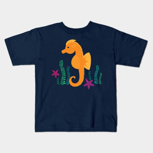 Little Seahorse Kids T-Shirt by cate-rocket